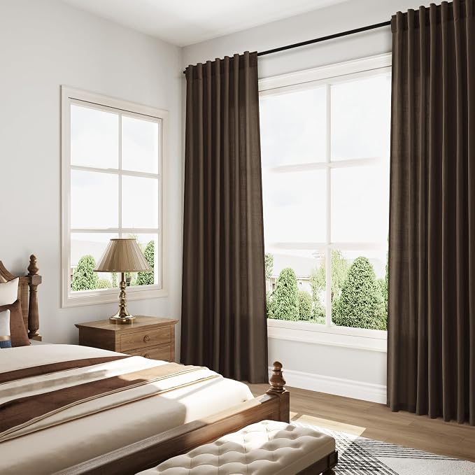 Chocolate Linen Curtains 72 Inch Long - Image 8