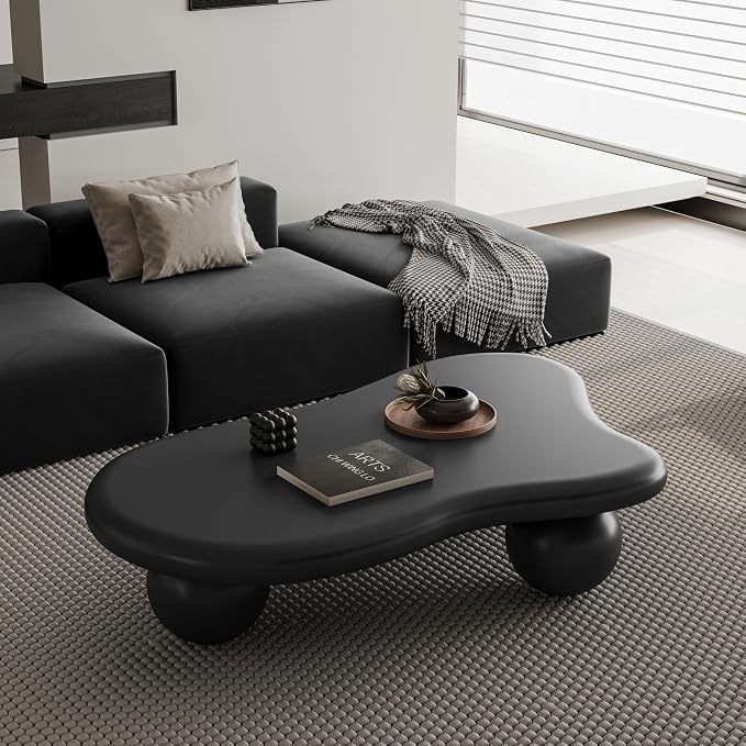 47" Cloud Coffee Table for Living Room Irregular Coffee Table Modern Low Coffee - Image 3
