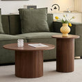 Round Nesting Coffee Table Set of 2 Mid Century Modern Wood Round Coffee Tables by Unknown