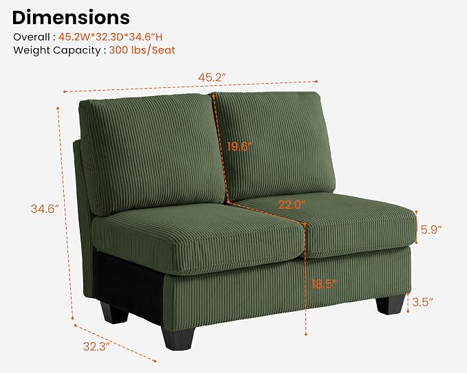 CHIC HOUSE Modular Sectional Sofa - Image 2