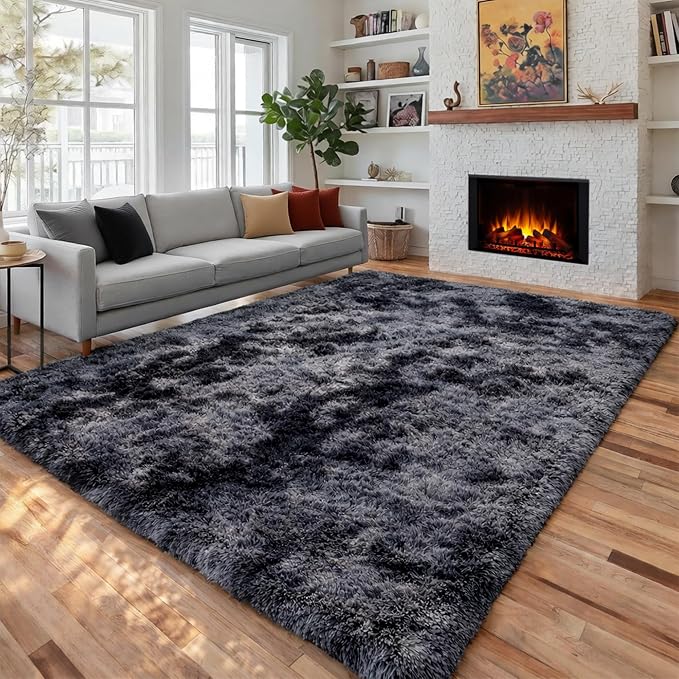 PAGISOFE Abstract Shaggy Area Rug 4' x 6' Plush Furry Rugs by PAGISOFE