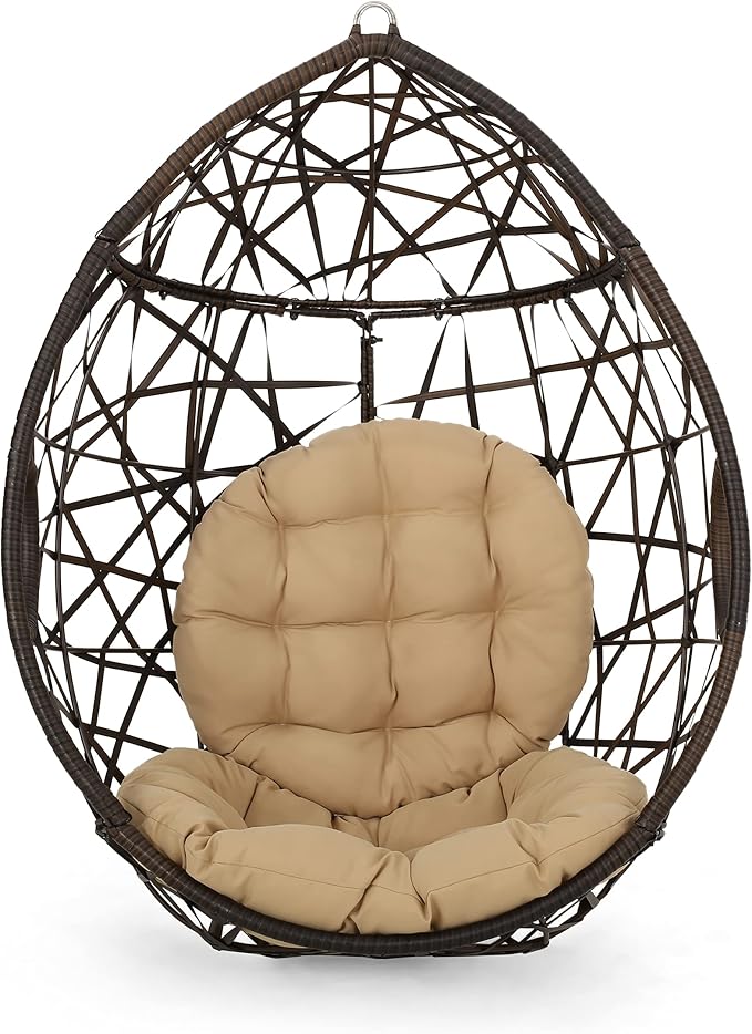 Christopher Knight Home Isaiah Indoor/Outdoor Wicker Tear Drop Hanging Chair by ChristopherKnightHome