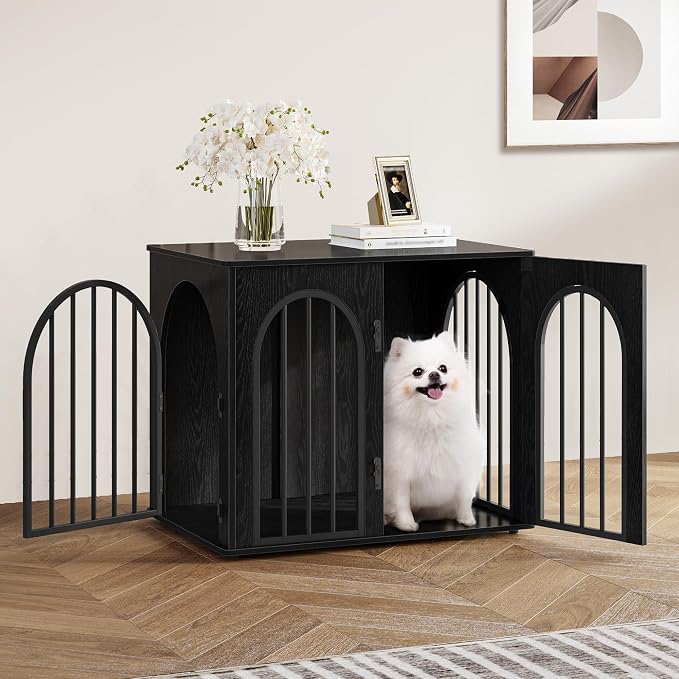 Hzuaneri 26.8'' Wooden Dog Crate Furniture, Indoor Dog Kennel Dogs Cage - Image 3