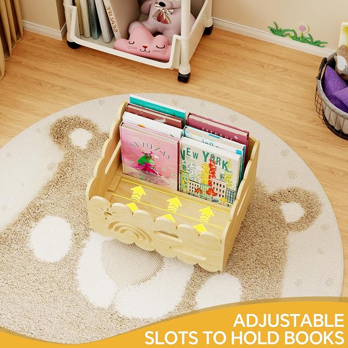 Wood Kids Bookshelf, Montessori Bookshelf, - Image 4