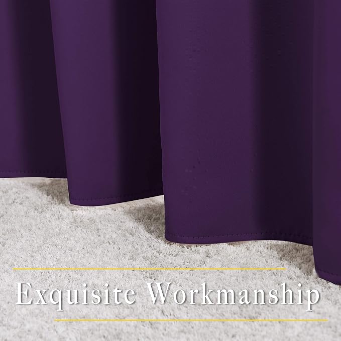 NICETOWN Royal Purple Room Darkening Curtain Panels - Image 6