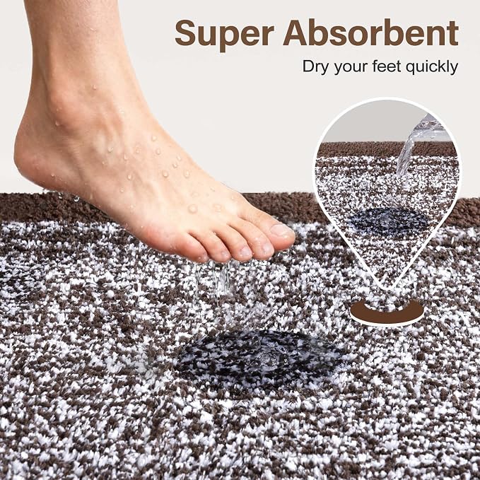 Bathroom Rugs 24x17 Non Slip Washable, Soft Absorbent Quick Dry Mats - Image 7