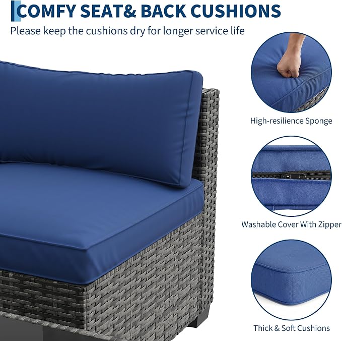 GAOMON Patio Furniture Sets, 7-Piece Outdoor Sectional Sofa Set - Image 5