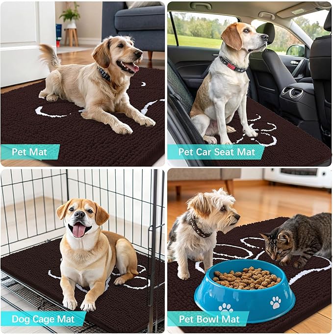 OLANLY Dog Door Mat for Muddy Paws 70x46, Paw Print Design, Absorbs Moisture - Image 7