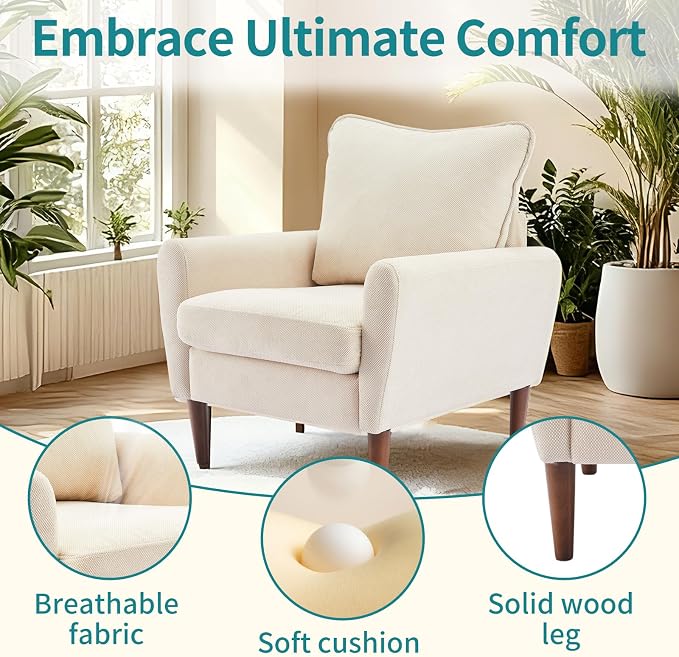 OLIXIS Comfy Accent Chair for Living Room Bedroom and Waiting Room, Upholstered - Image 8