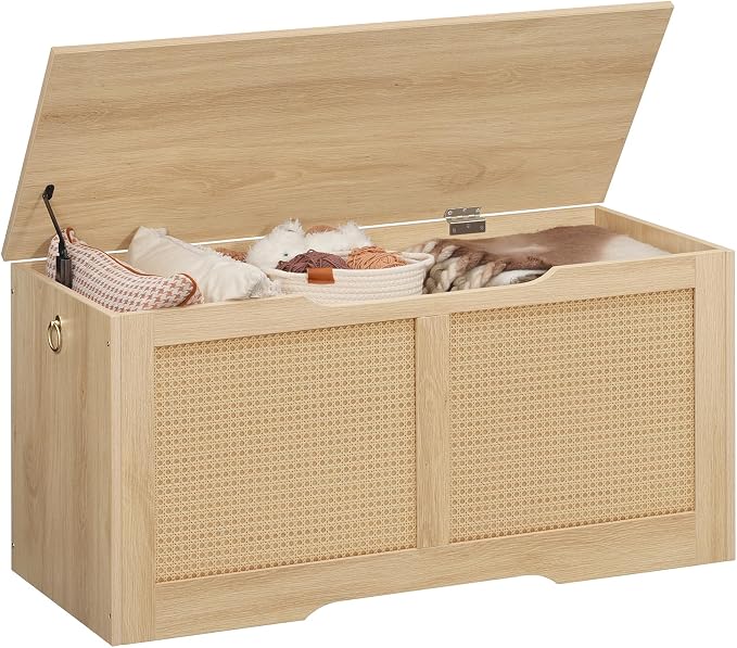 HOOBRO Storage Bench, 39.3" Toy Box, Rattan-Like Storage Chest, Sturdy Entryway - Image 9