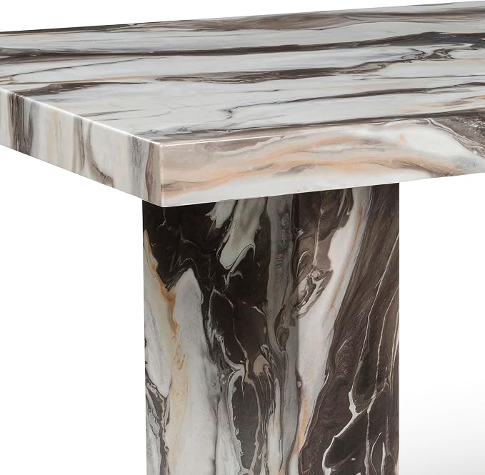 Roundhill Furniture Cavira Modern Faux Marble Dining Table - Image 4