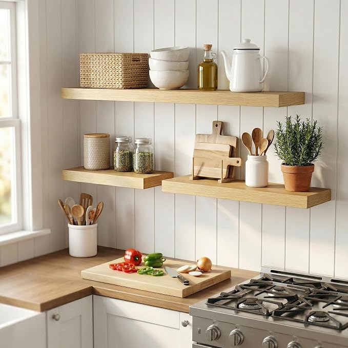12 inch Deep Floating Shelves for Wall, 24 inch Wide Engineered Wood Wall - Image 6