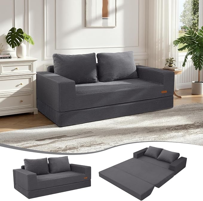 COMAX Futon Sofa Bed, 4-in-1 Convertible Floor Couch by COMAX
