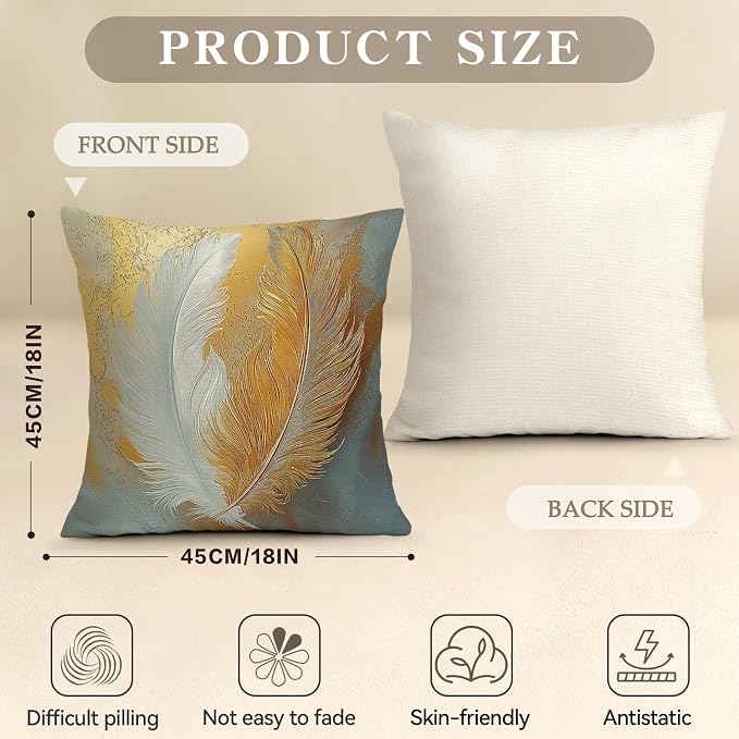OBSEDE Bohemian Feathered Butterfly Decorative Throw Pillow Covers 18 × 18 in - Image 3