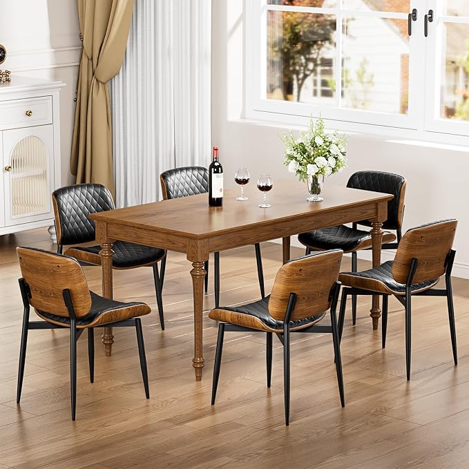 YaFiti Dining Chairs Set of 6, Mid Century Modern Accent Dining Room and - Image 3