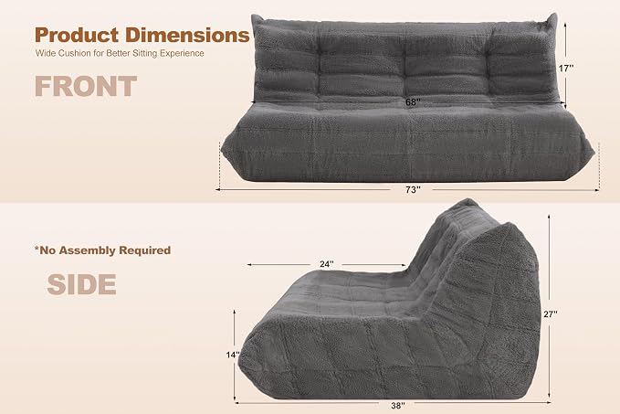 Bean Bag 3-Seater Chair Big Sofa Beanbag Chair - Image 2