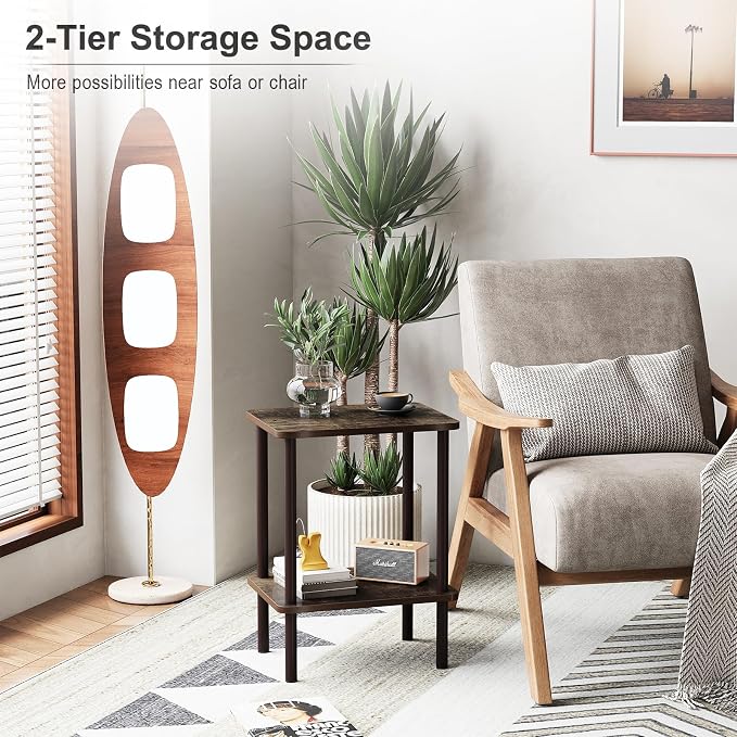 Apicizon 2 Tier End Table, Small Side Table - Image 5