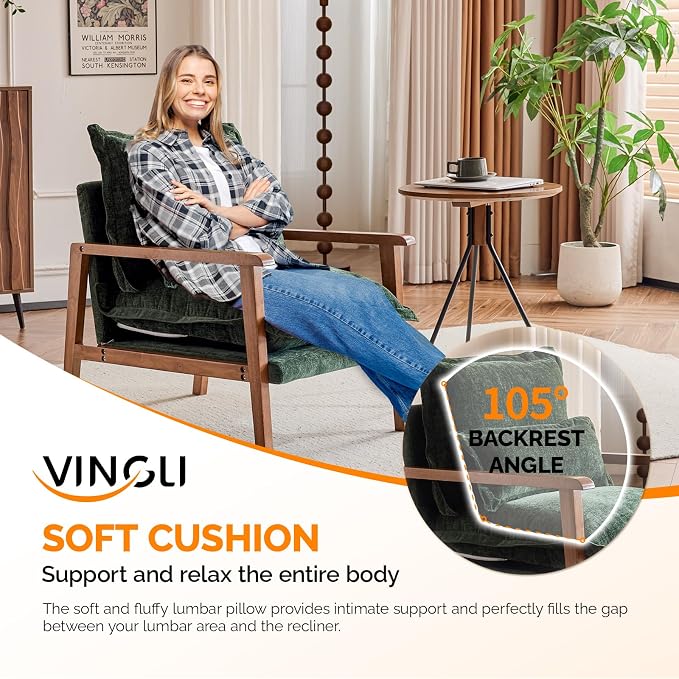 VINGLI Mid-Century Modern Cloud Accent Armchair - Image 6