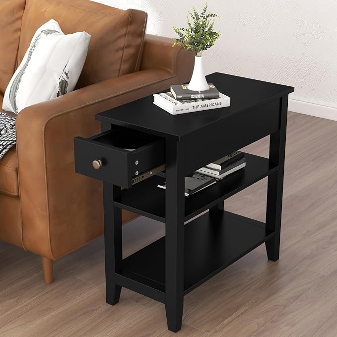 ChooChoo Side Table Living Room, Narrow End Table by ChooChoo