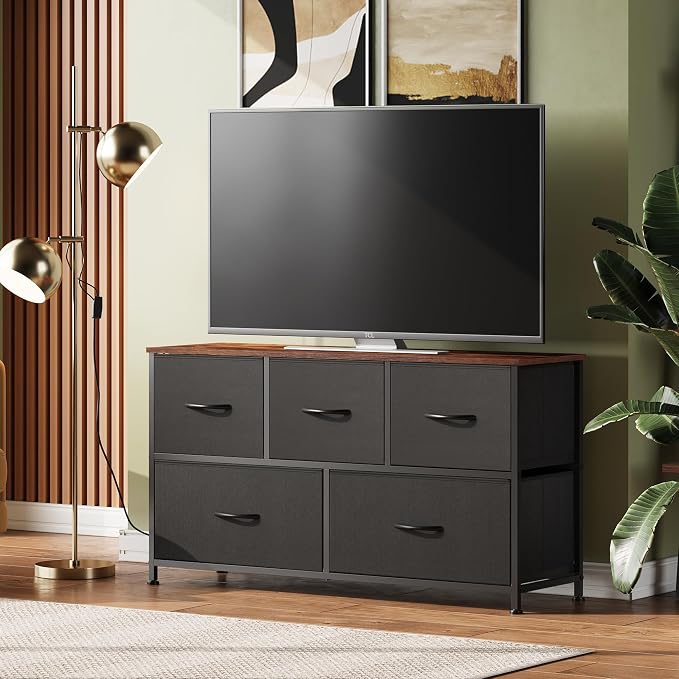 WLIVE Dresser for Bedroom with 5 Drawers, Wide Chest of Drawers, Fabric Dresser - Image 2