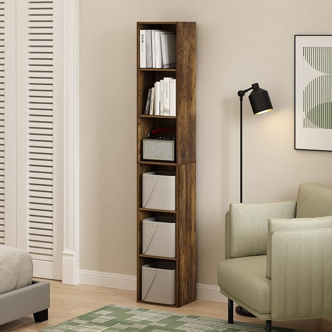 Furinno LUDER Book Shelf, 6-Tier Tall Modern Bookshelf, Bookcase - Image 2