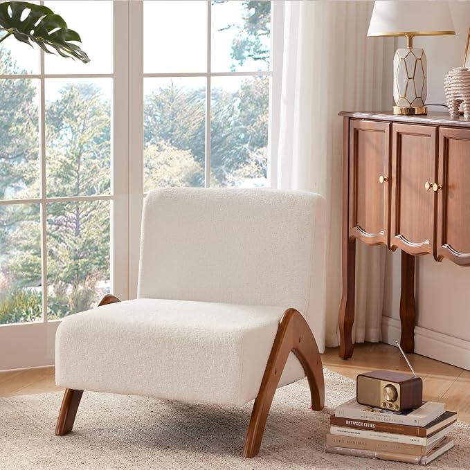 Oversized Accent Chair, upholstered armless mid Century Modern Living Room Chair - Image 5