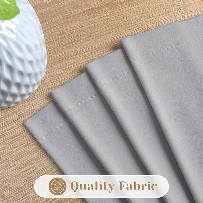 HOMEIDEAS Non-See-Through Light Grey Privacy Sheer Kitchen Curtains, 30 X 36 - Image 4