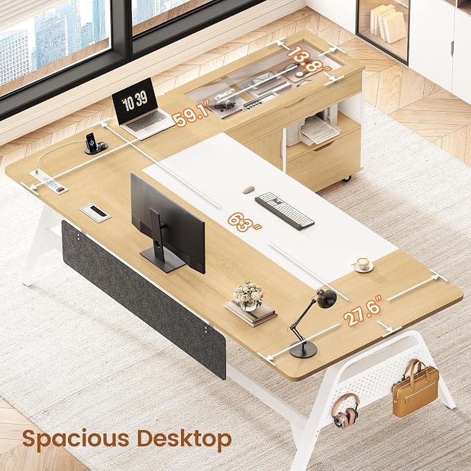 SEDETA L Shaped Computer Desk - Image 4