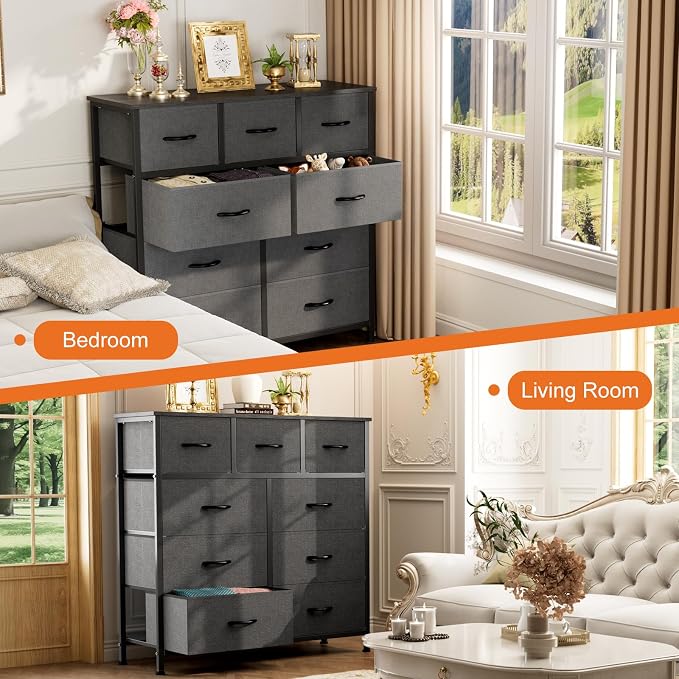 Sweetcrispy 9-Drawer Fabric Dresser Storage Tower - Image 5