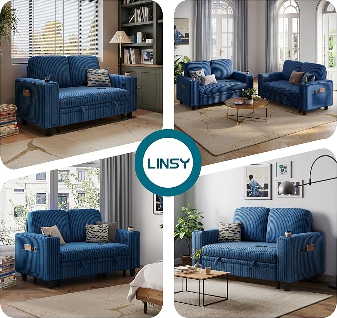 LINSY HOME Loveseat Sofa with Storage - Image 8