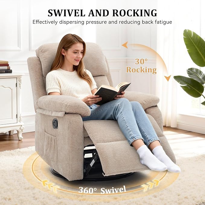 Korser Recliner Chair, 360 Swivel Rocker Chair - Image 3
