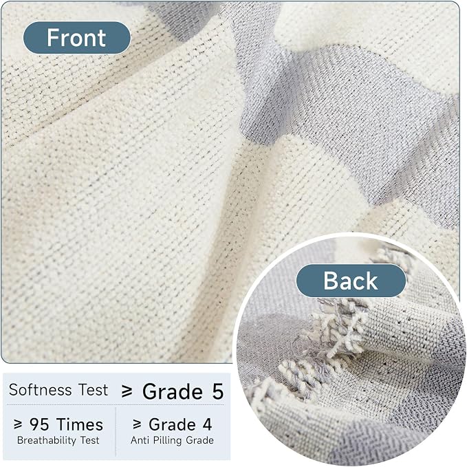 VClife Sofa Couch Cover Washable- Modern White and Gray Striped Jacquard Couch - Image 5