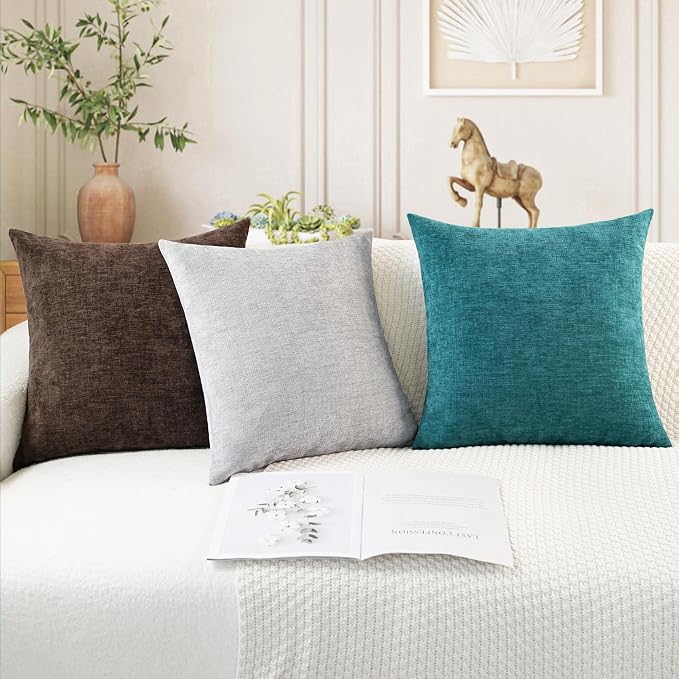 CaliTime Throw Pillow Covers Decorative 16 X 26 Inches Pack of 2 Cozy Chenille - Image 5
