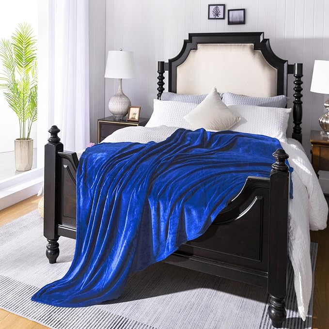JIAHANNHA Royal Blue Throw Blanket Fleece Blanket Throw Size, Super Soft Cozy - Image 4