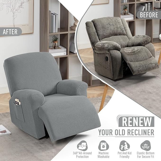 TAOCOCO Oversized Recliner Chair Covers, 1 Seater Streach Recliner Covers Soft - Image 5