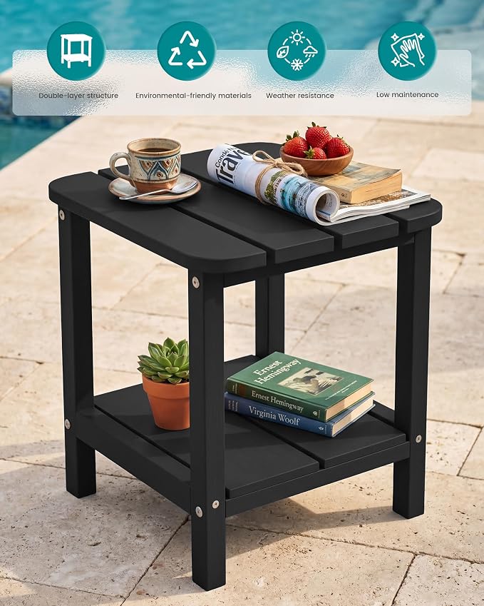 SERWALL Double Adirondack Side Set of 2, Table Rectangular End Table - Image 4