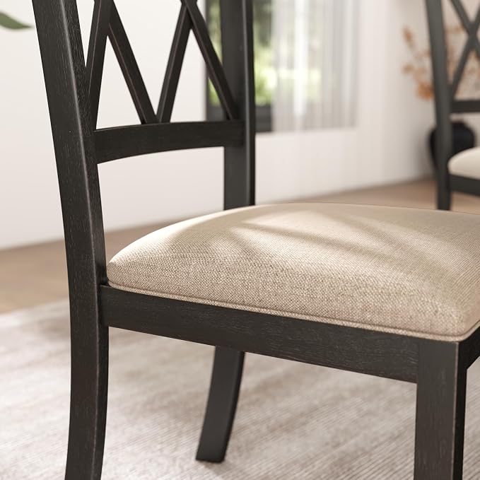Roundhill Furniture Windvale Fabric Upholstered Dining Chair - Image 4
