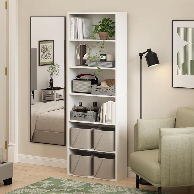 Furinno Jaya Simply Home Free Standing 6-Tier Open Storage Bookcase - Image 2