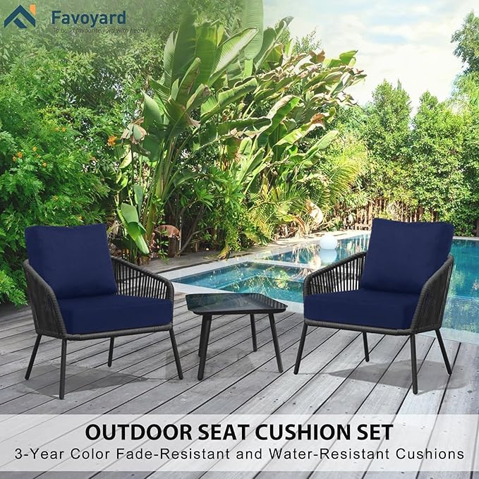 Favoyard Deep Seat Patio Cushions 22 × 22 inch Rainproof & Fadeness Furniture - Image 6
