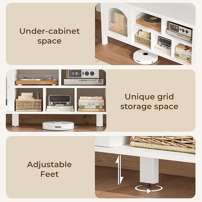 IRONCK TV Stand for 65 Inch TV, Modern Media TV Console - Image 8