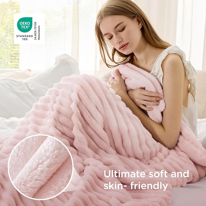 Bedsure GentleSoft Crystal Pink Twin Blanket - Image 4