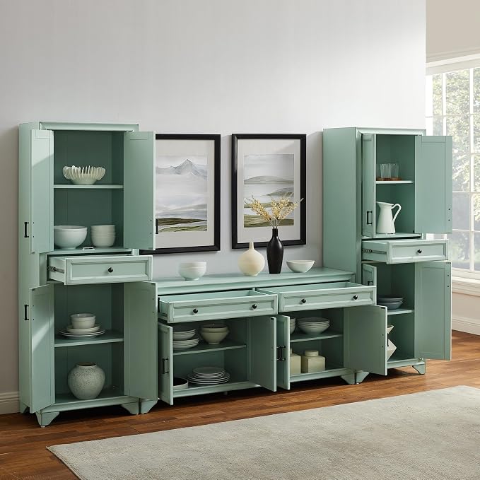 Crosley Furniture Tara 3-Piece Modern Farmhouse Sideboard Buffet Cabinet and - Image 9