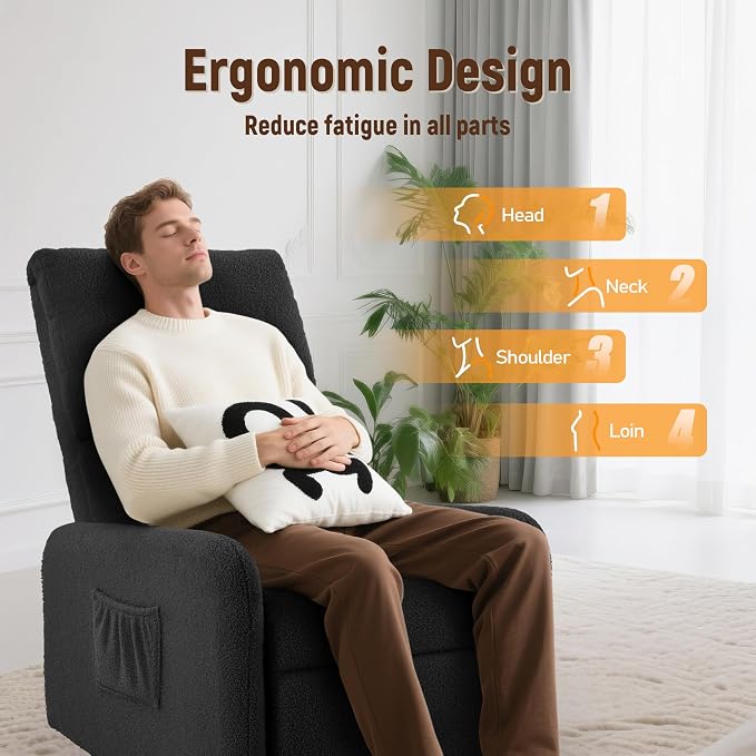 Korser 360° Rocking Chair, Nursery Rocker Chair - Image 4