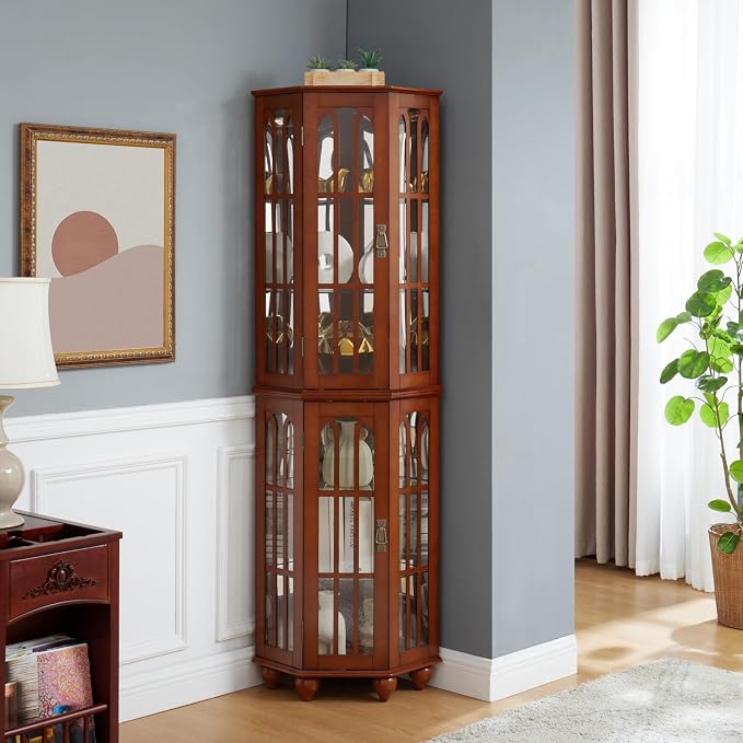 Glass Corner Display Cabinet - Image 5