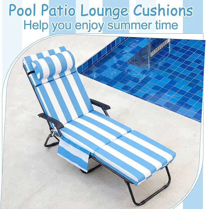 Wenqik 2 Pcs Outdoor Chaise Lounge Cushion - Image 4