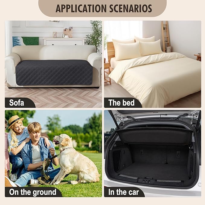 Genina Waterproof Couch Cover, Washable Anti-Slip 51 inch Loveseat Sofa Covers - Image 6