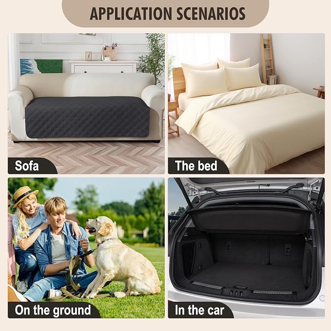 Genina Waterproof Couch Cover, Washable Anti-Slip 67 inch Sofa Covers - Image 6