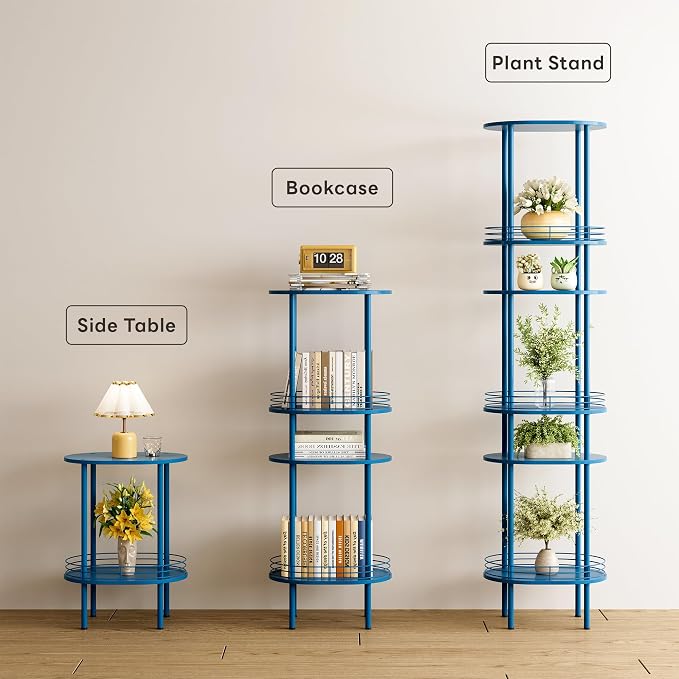 DGSANDGO Blue Side Table Set of 2, Side Tables Living Room, 2-Tier Nightstand - Image 4