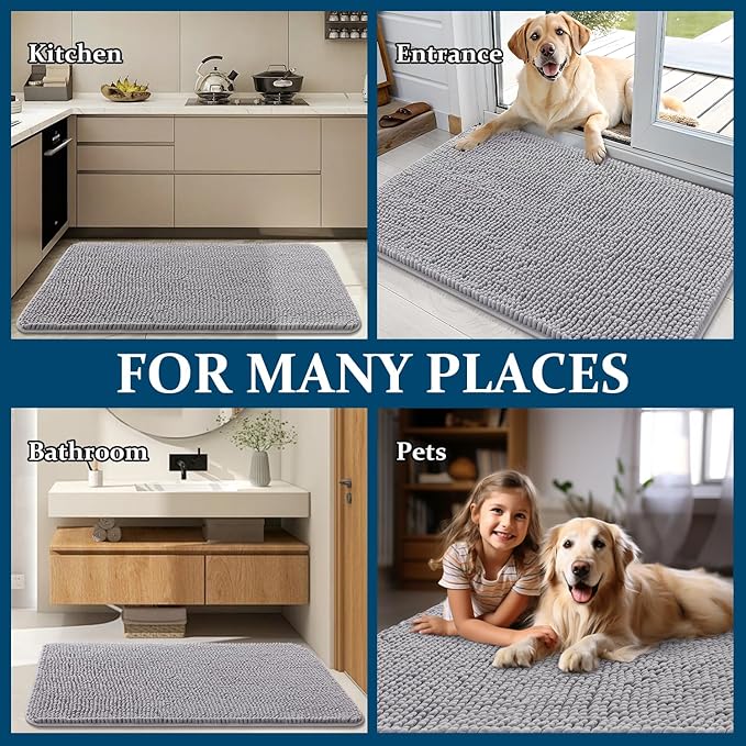 OLANLY Dog Door Mat for Muddy Paws 59x20, Absorbs Moisture and Dirt, Absorbent - Image 8