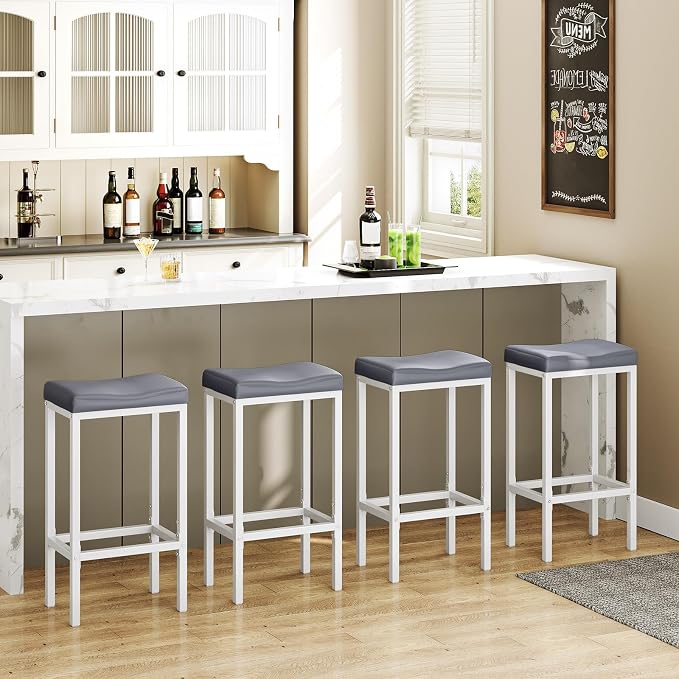 HOOBRO Bar Stools, 24.8 Inches, 2.4" Thick Upholstery - Image 4